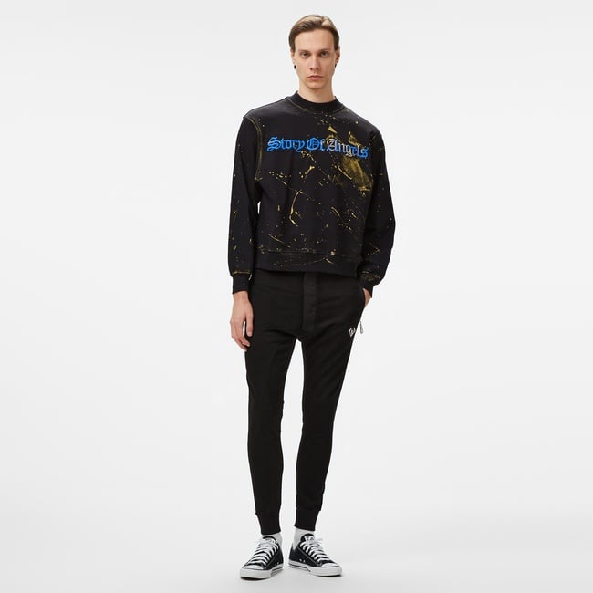  Story Of Angels Soa Dream Slim Shalvar Jogger Erkek Siyah Pantolon