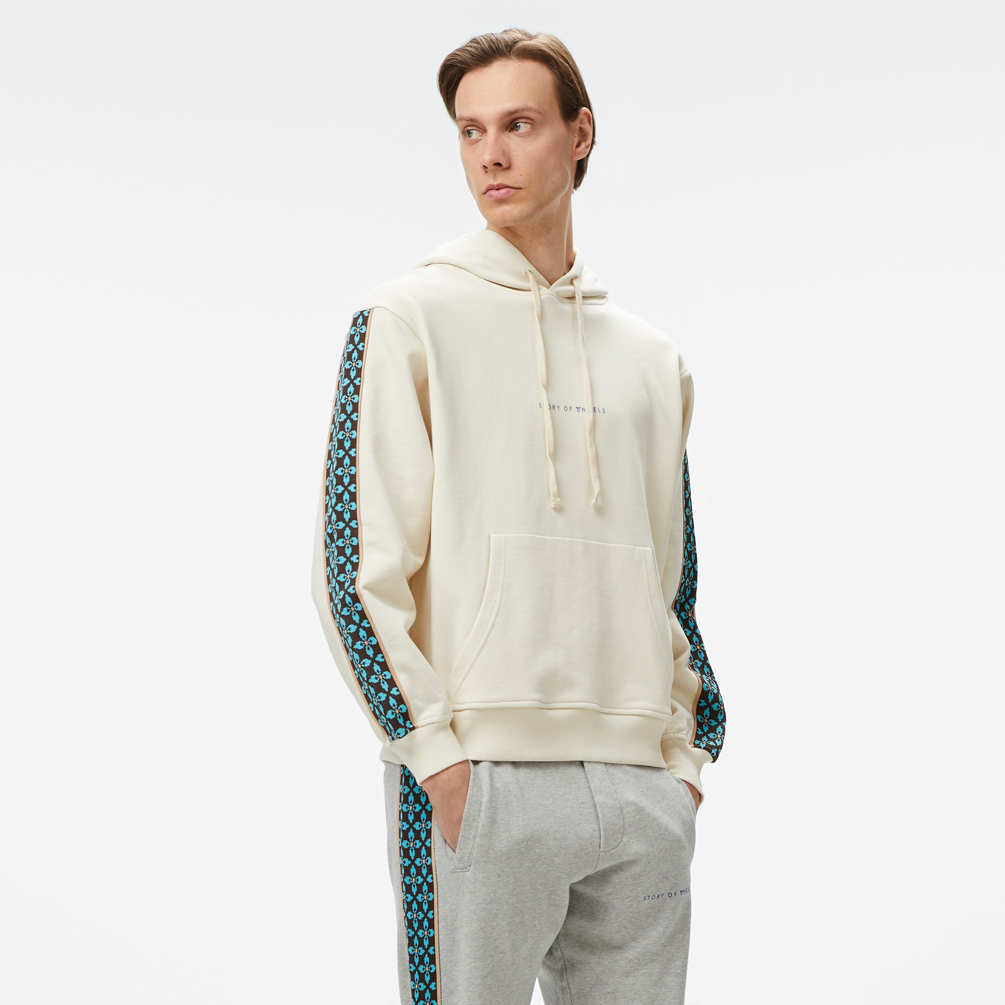 Story Of Angels Soa Dream Logo Band Erkek Krem Hoodie