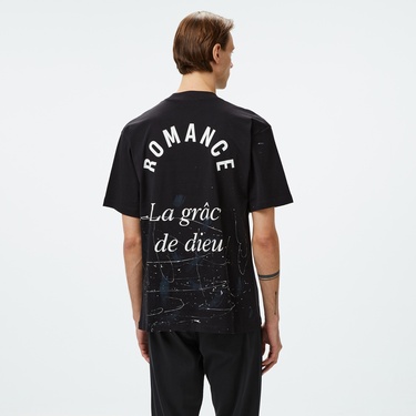  Story Of Angels Soa Romance Hand-Dye  Erkek Siyah T-Shirt