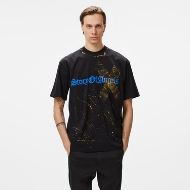  Story Of Angels Soa Gold Angel Hand-Dye  Erkek Siyah T-Shirt