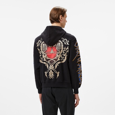  Story Of Angels Gold Angel Hand-Dye Erkek Siyah Hoodie