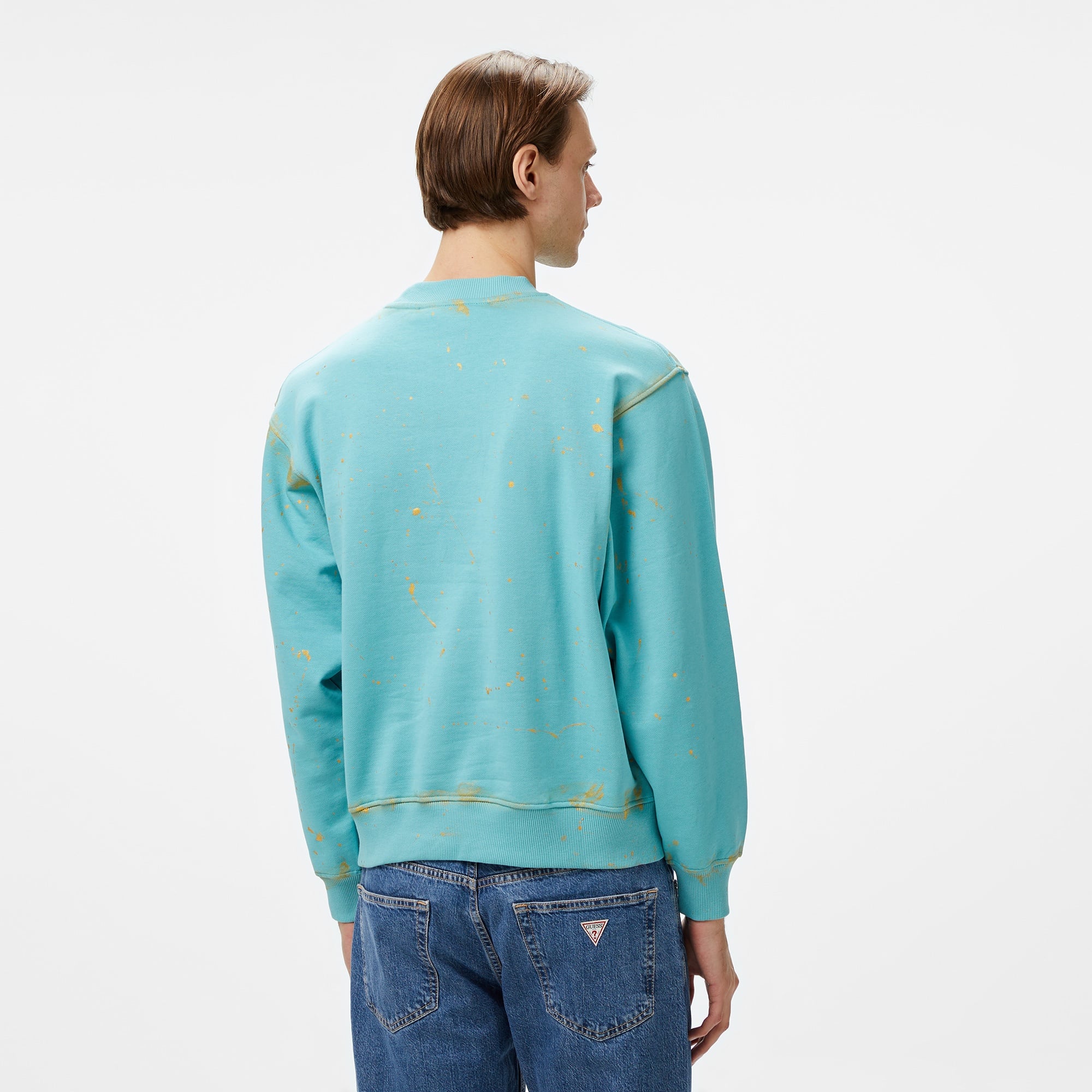 Story Of Angels Soa Gold Angel Hand-Dye Erkek Mavi Sweatshirt