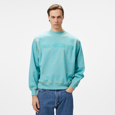  Story Of Angels Soa Gold Angel Hand-Dye Erkek Mavi Sweatshirt