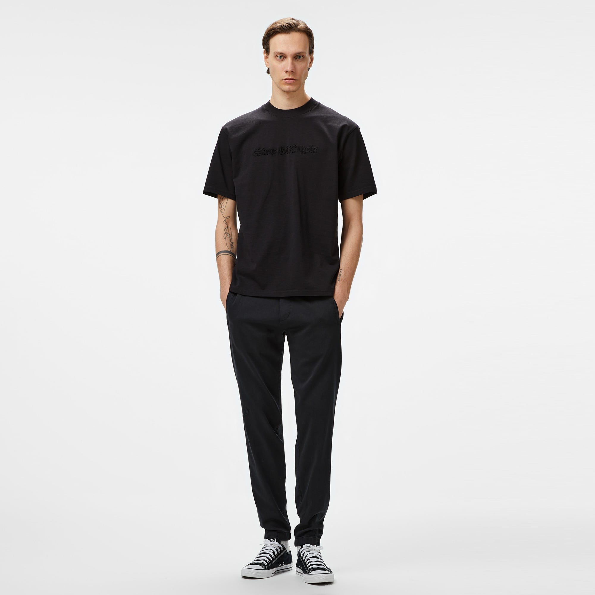 Story Of Angels Gold Angel Hand-Dye Erkek Siyah T-Shirt