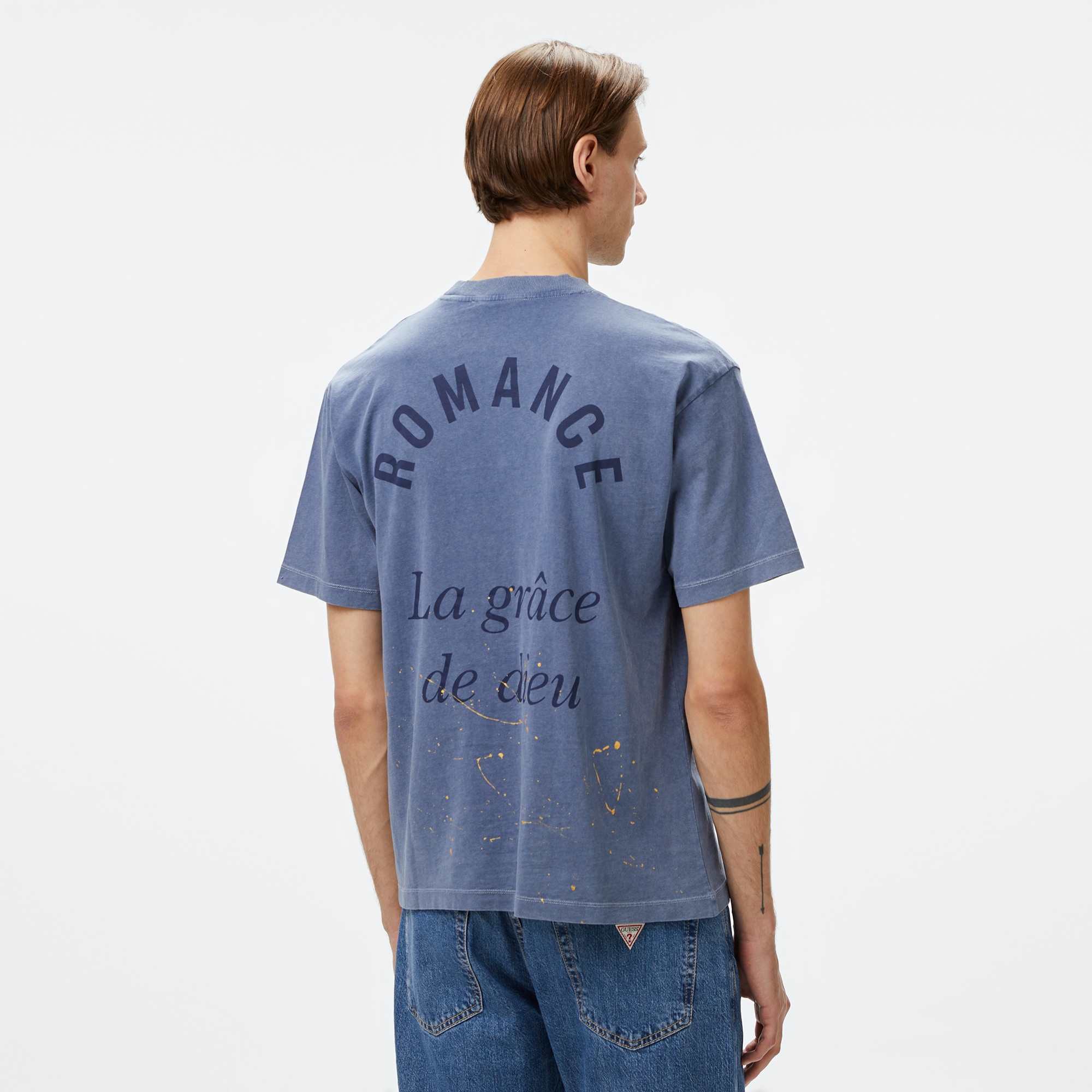 Story Of Angels Soa Romance Hand-Dye  Erkek Lacivert T-Shirt