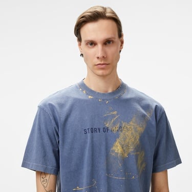  Story Of Angels Soa Romance Hand-Dye  Erkek Lacivert T-Shirt