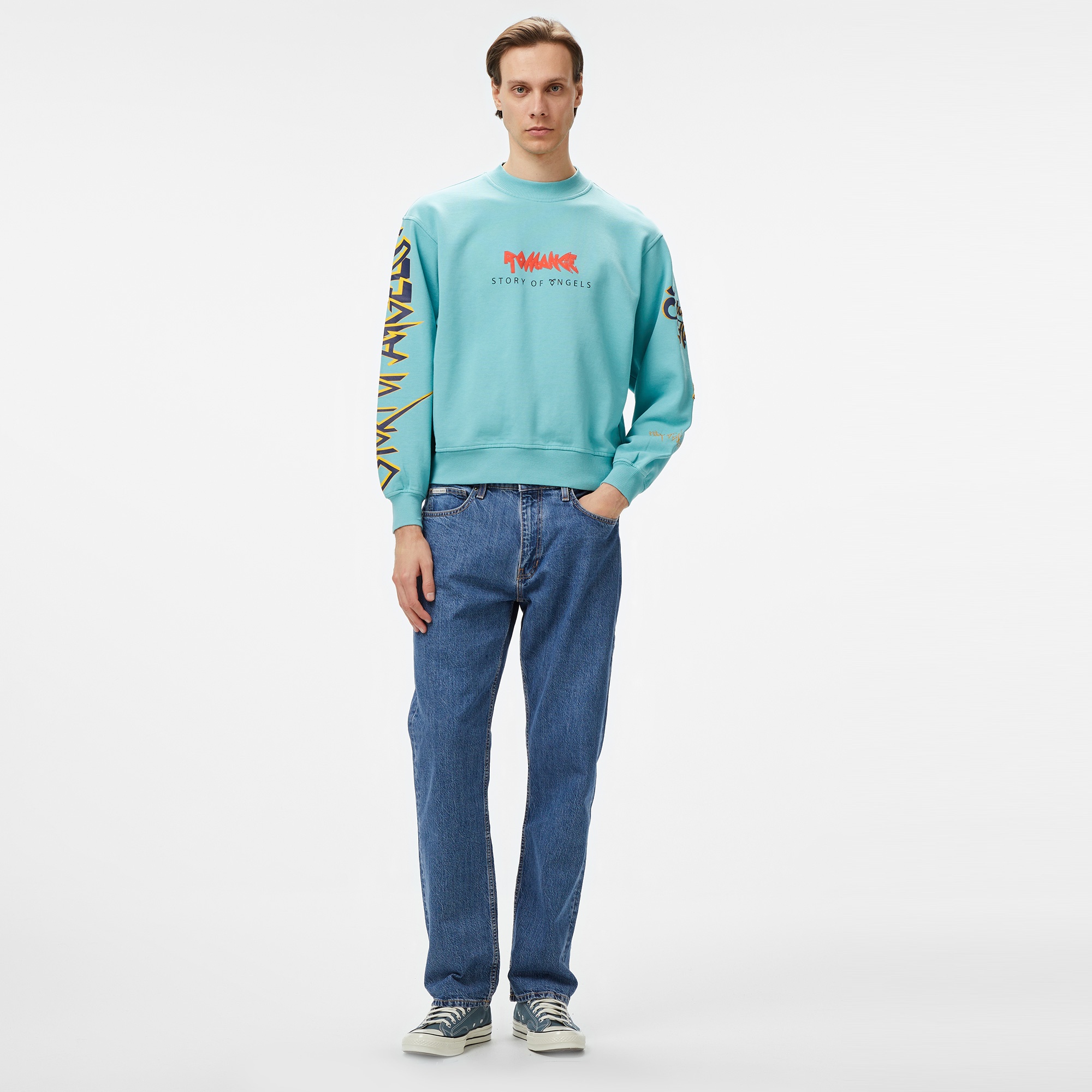 Story Of Angels Soa Budha Dream Romance  Erkek Mavi Sweatshirt