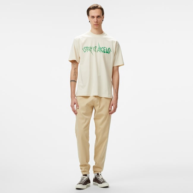  Story Of Angels Dream Logo Band Erkek Krem T-Shirt