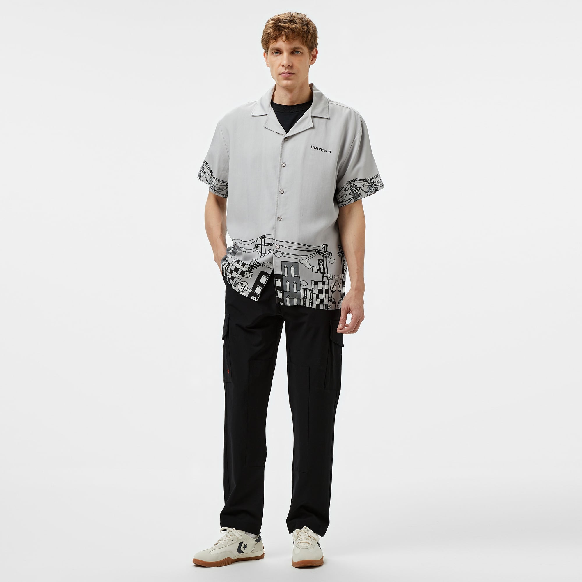 UNITED4 Erkek Gri Gömlek