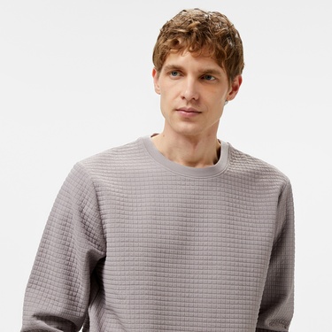  Under Armour Unstoppable Fleece Grid Bisiklet Yaka Erkek Gri Sweatshirt