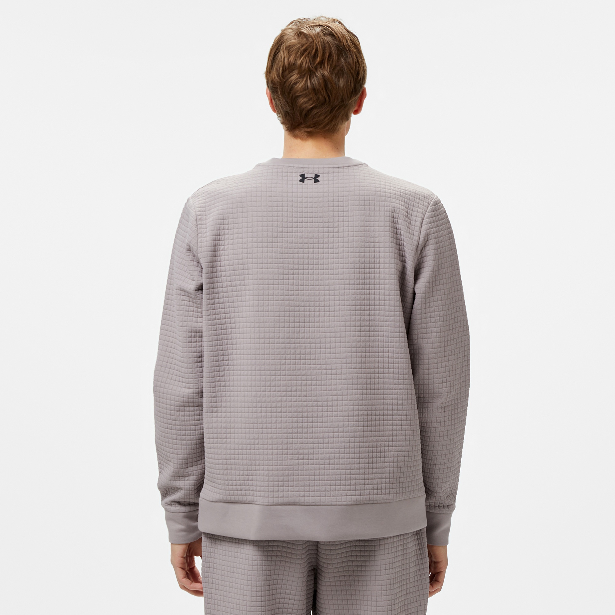 Under Armour Unstoppable Fleece Grid Bisiklet Yaka Erkek Gri Sweatshirt