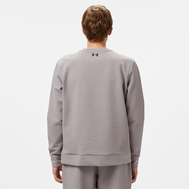  Under Armour Unstoppable Fleece Grid Bisiklet Yaka Erkek Gri Sweatshirt