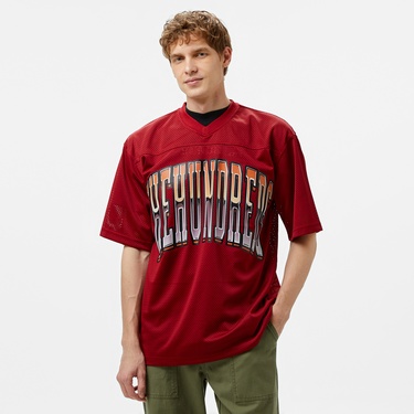  The Hundreds Division Football Jersey Erkek Bordo T-Shirt