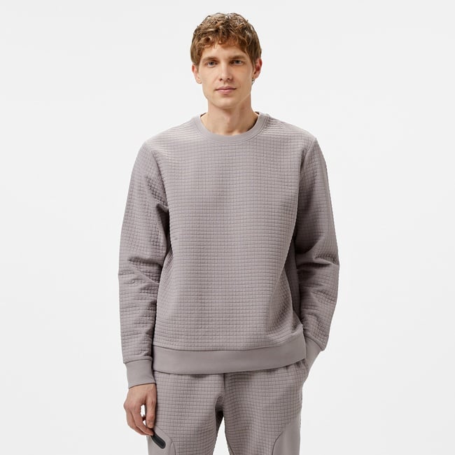  Under Armour Unstoppable Fleece Grid Bisiklet Yaka Erkek Gri Sweatshirt