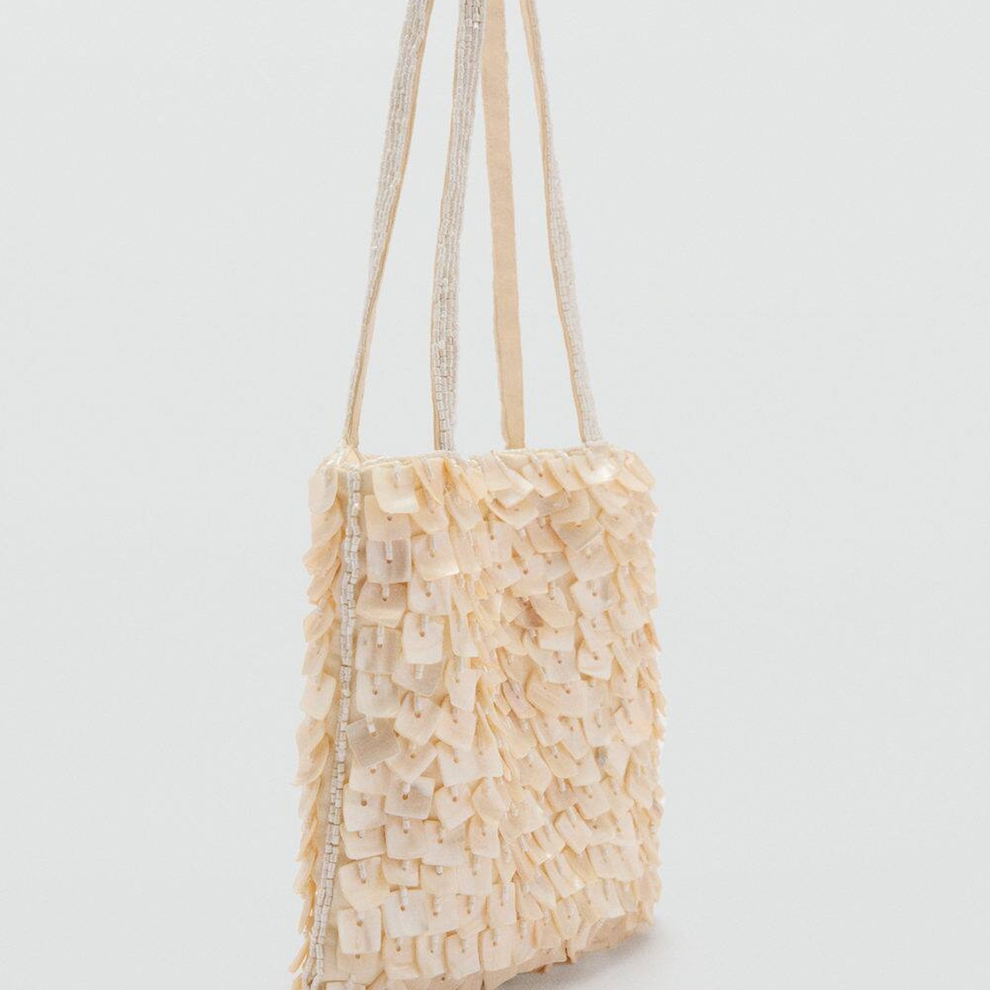 Mango Kadın İnci El Çantası Fildişi Rengi