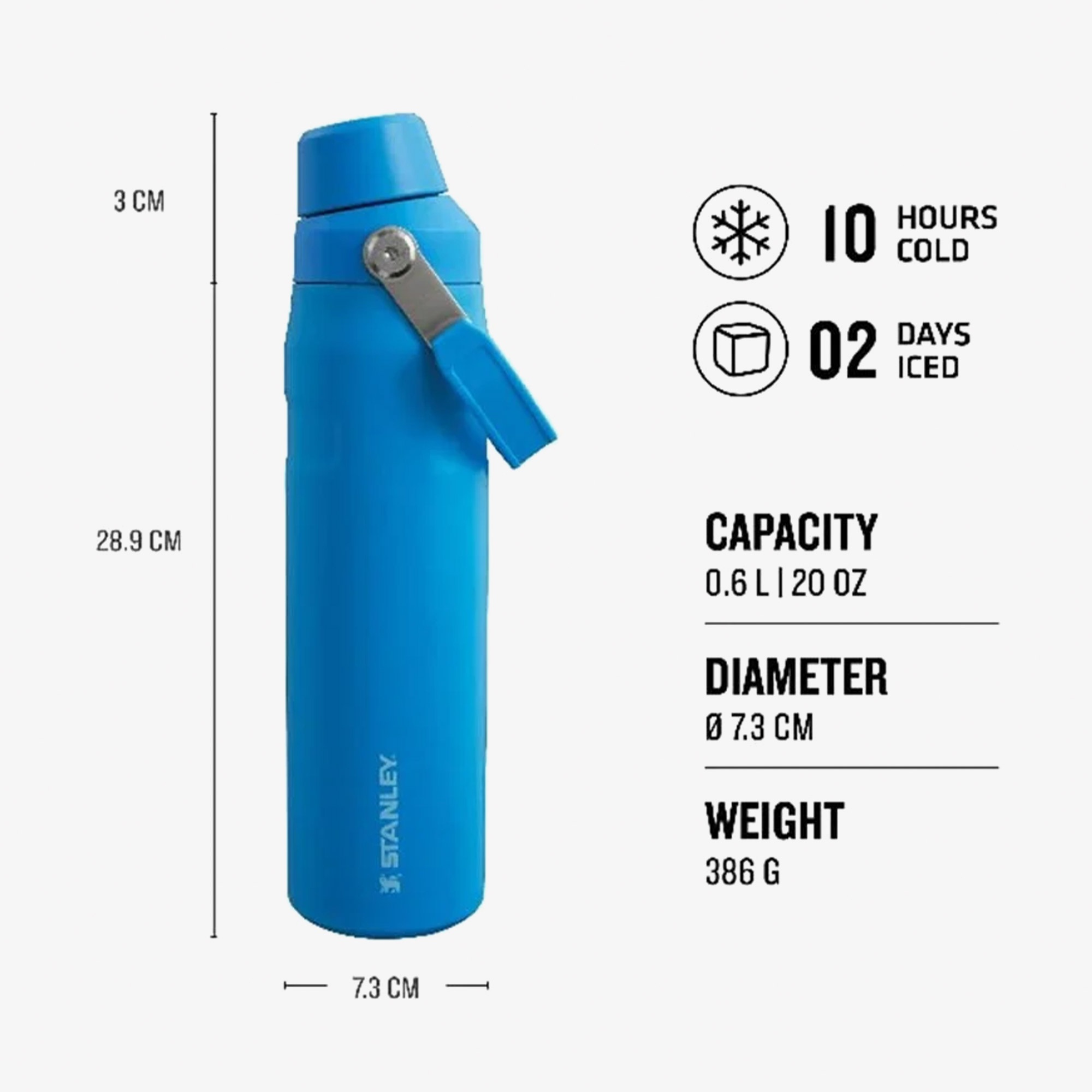 Stanley The Aerolight Iceflow Fast Flow 0.60 L Mavi Termos
