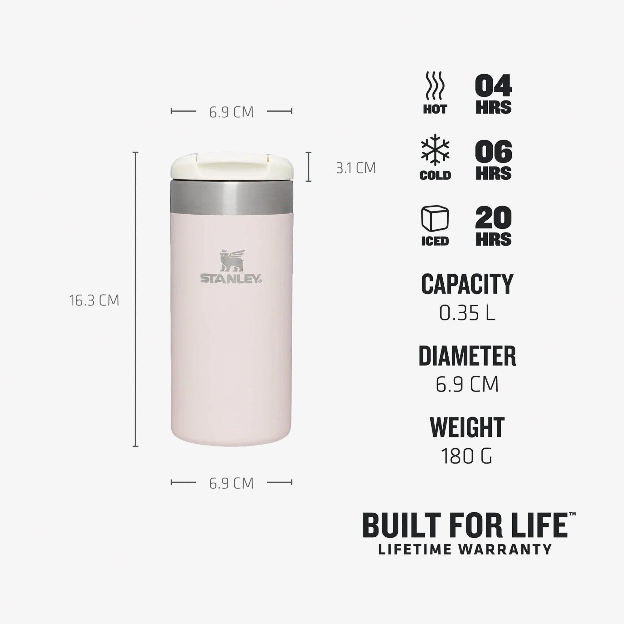 Stanley The Aerolight Transit Mug 0.35 L Pembe Termos