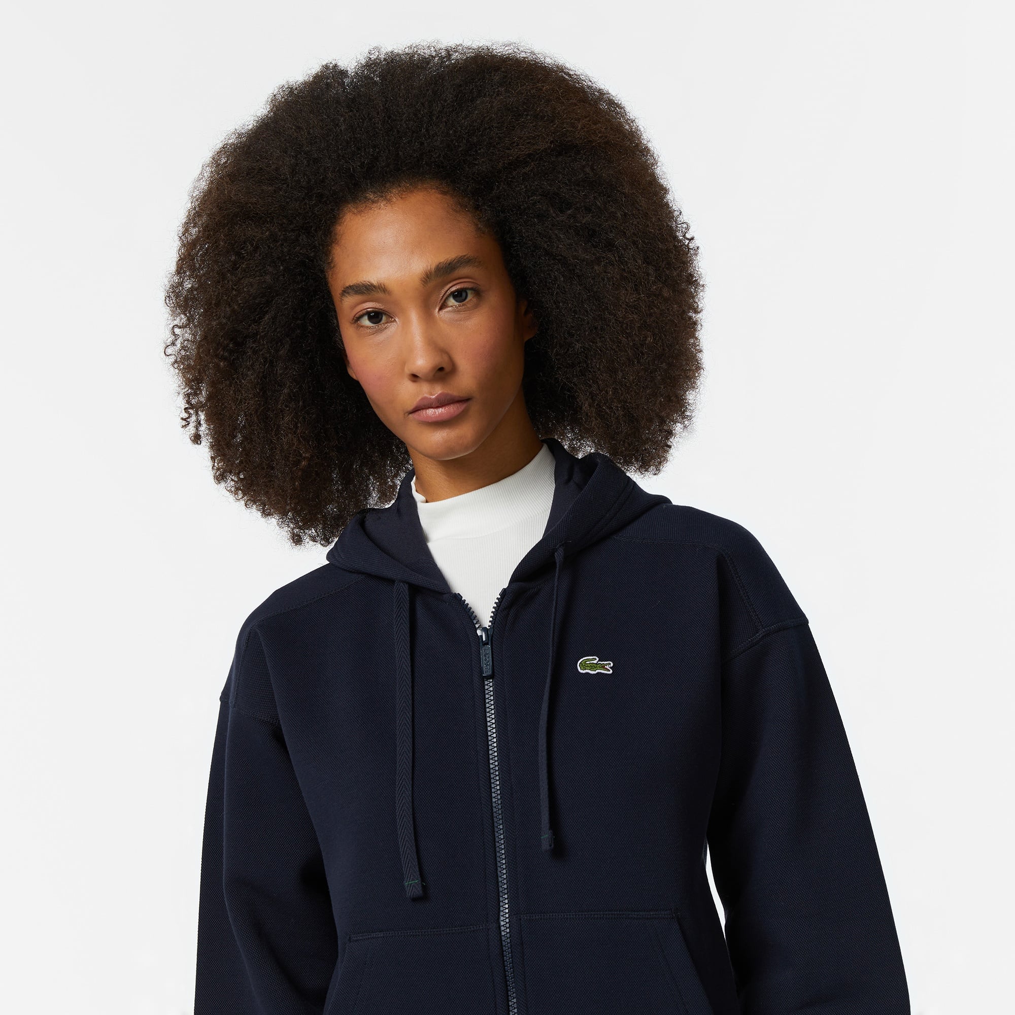 Kadın Regular Fit Kapüşonlu Lacivert Sweatshirt