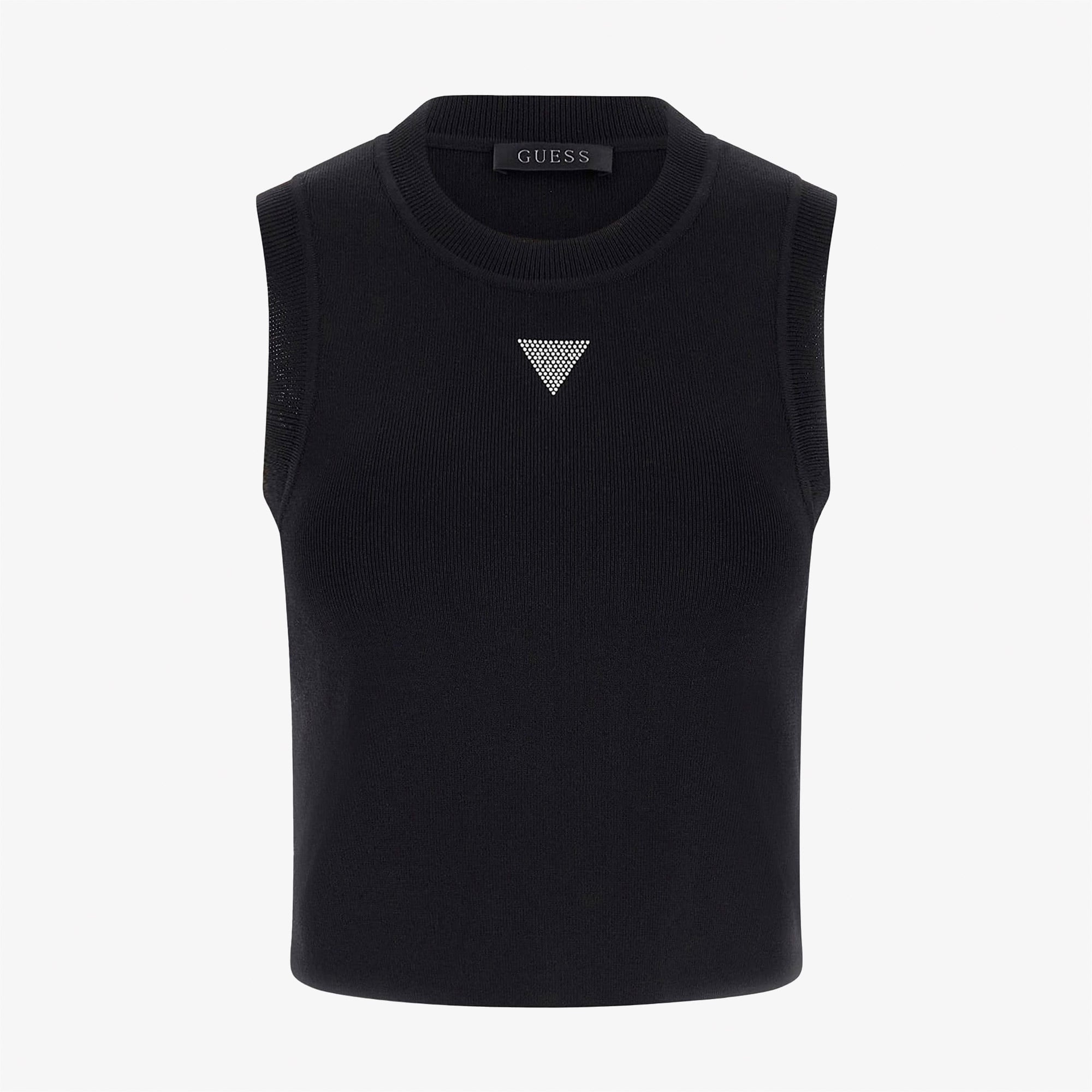 Guess Kadın Siyah Kolsuz T-Shirt