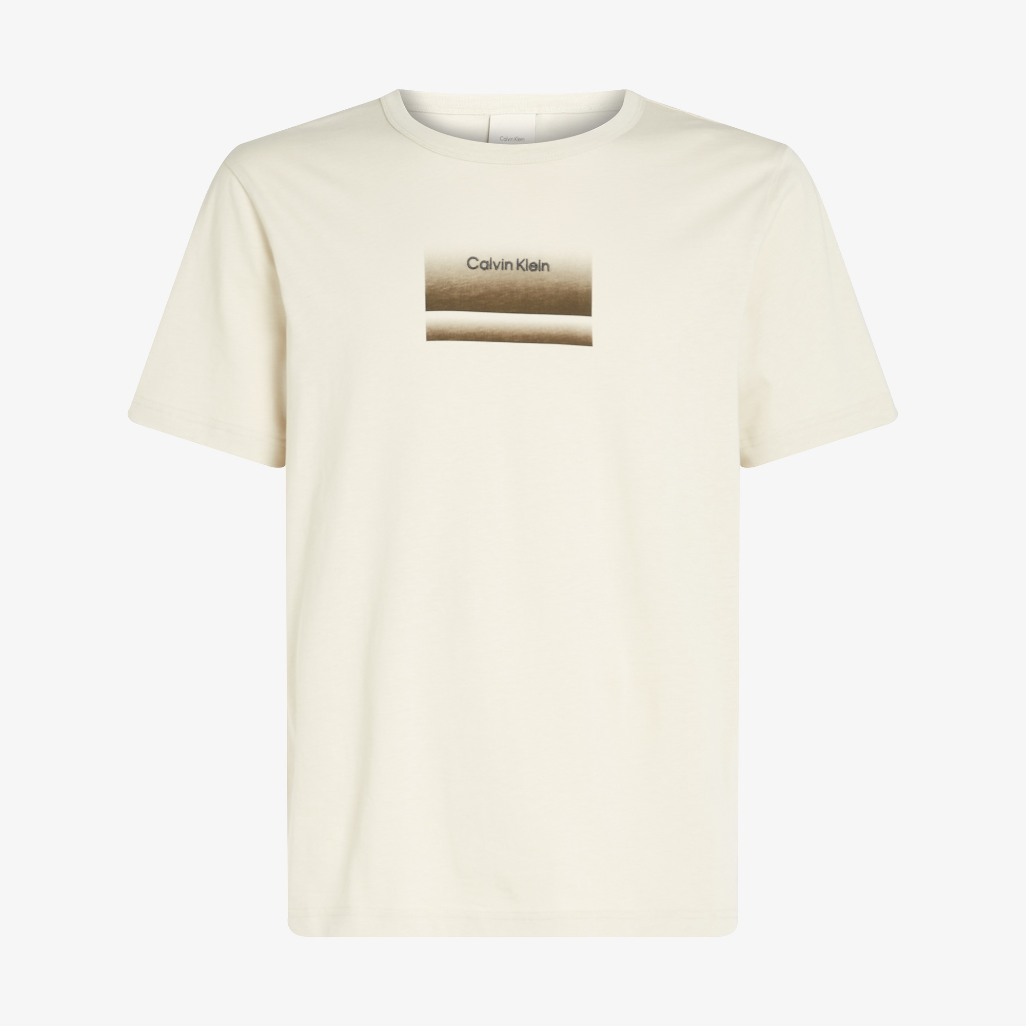 Calvin Klein Gradient Logo Erkek Krem Rengi T-Shirt