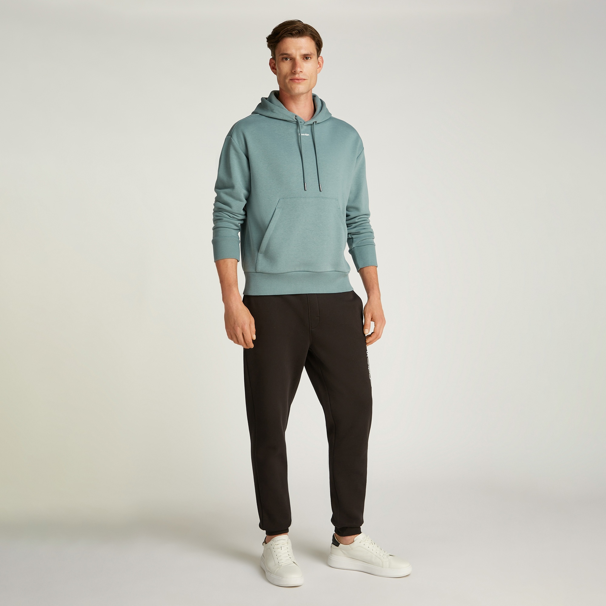 Calvin Klein Split Line Logo Jogger Erkek Siyah Eşofman Altı