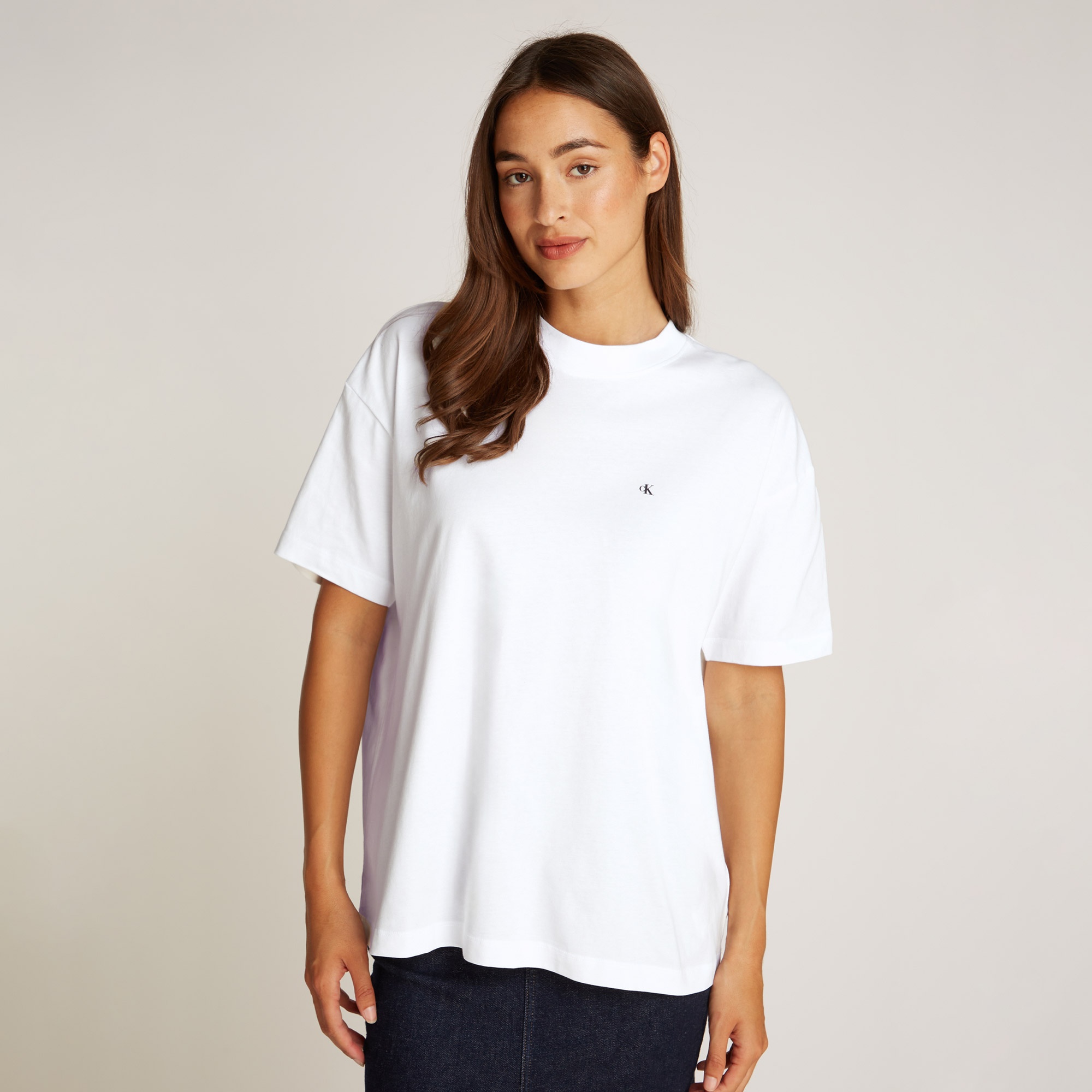 Calvin Klein Script İnstitutional Bf Kadın Beyaz T-Shirt