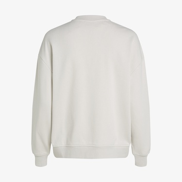  Calvin Klein Glossy Monologo Regular Crewne Kadın Bej Sweatshirt