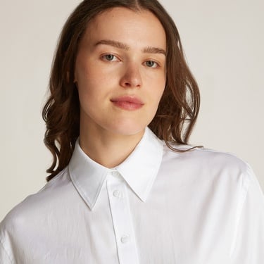  Calvin Klein Soft Cotton Modern Kadın Beyaz Gömlek