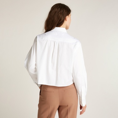  Calvin Klein Soft Cotton Modern Kadın Beyaz Gömlek