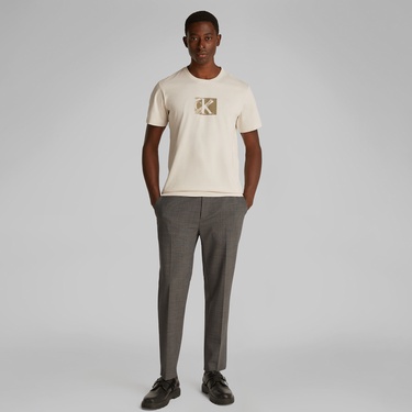  Calvin Klein Small Box Erkek Bej T-Shirt