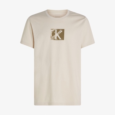  Calvin Klein Small Box Erkek Bej T-Shirt