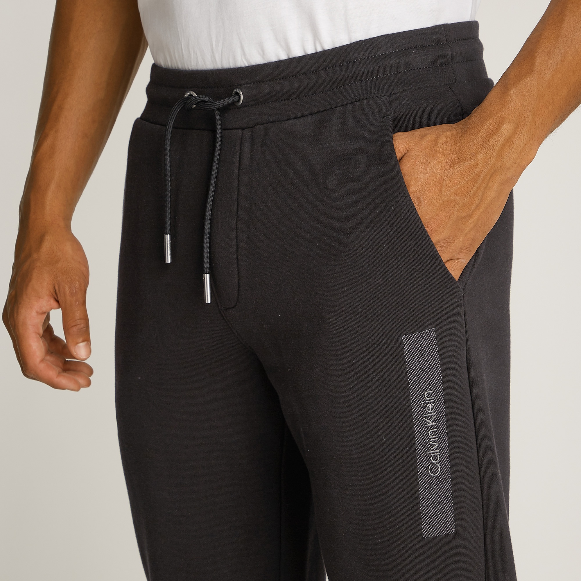 Calvin Klein Structured Embroidery Sweats Erkek Siyah Eşofman Altı