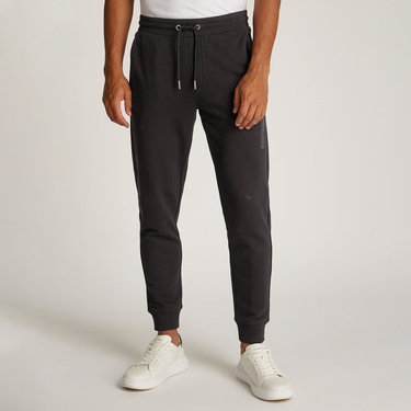  Calvin Klein Structured Embroidery Sweats Erkek Siyah Eşofman Altı