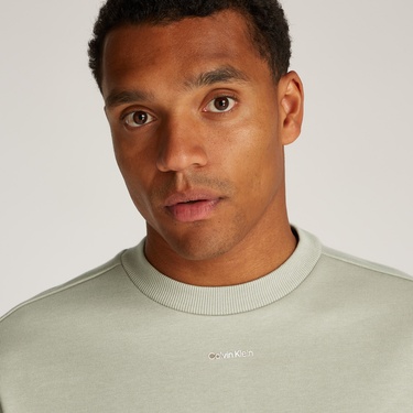  Calvin Klein Nano Logo Erkek Bej Sweatshirt