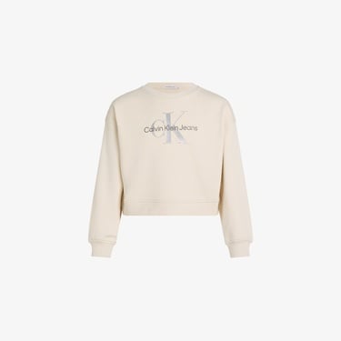  Calvin Klein Glitter Monologo Çocuk Bej Sweatshirt