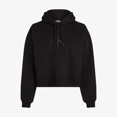  Calvin Klein Raised Embroidery Kadın Siyah Sweatshirt
