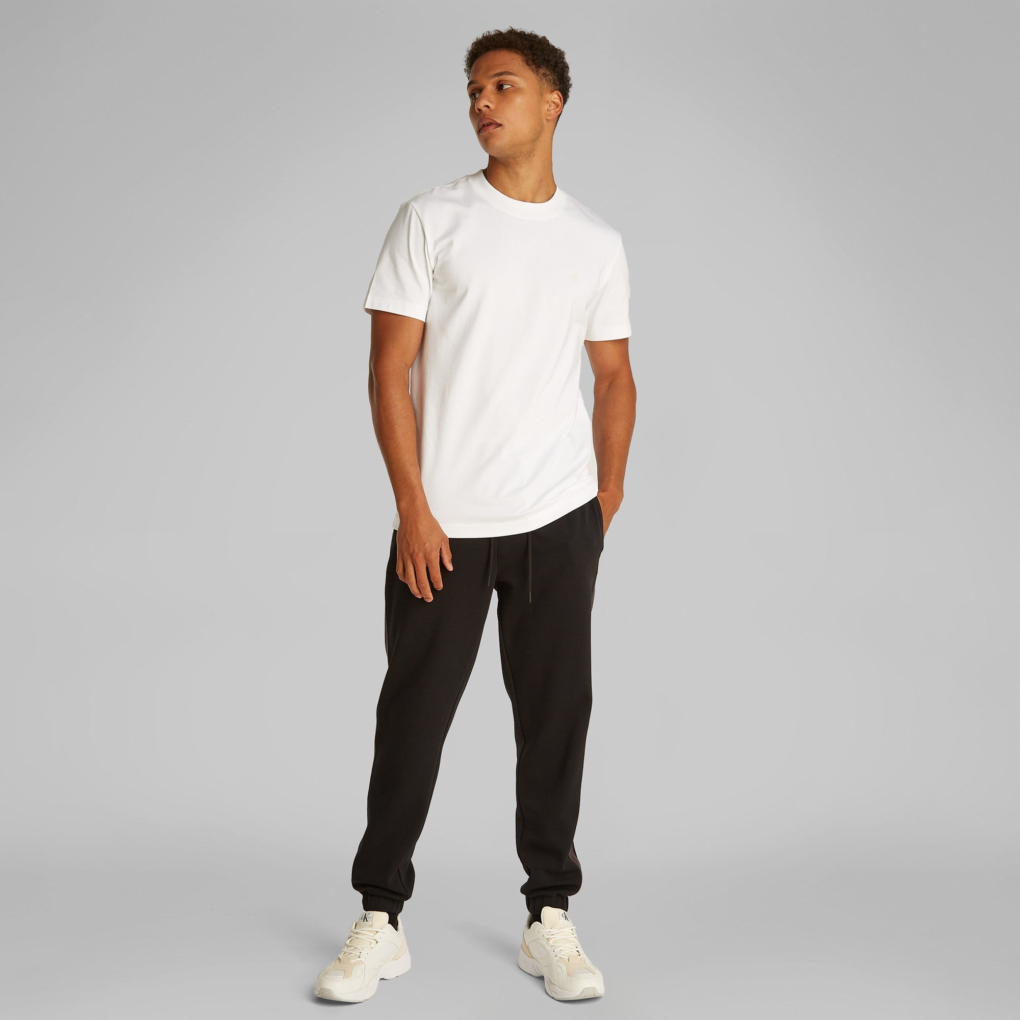 Calvin Klein Heavy Regular Erkek Beyaz T-Shirt