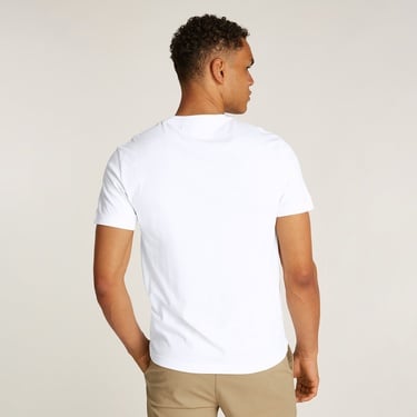  Calvin Klein Split Line Logo Erkek Beyaz T-Shirt