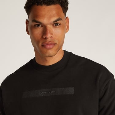  Calvin Klein Structured Embroidery Erkek Siyah Sweatshirt