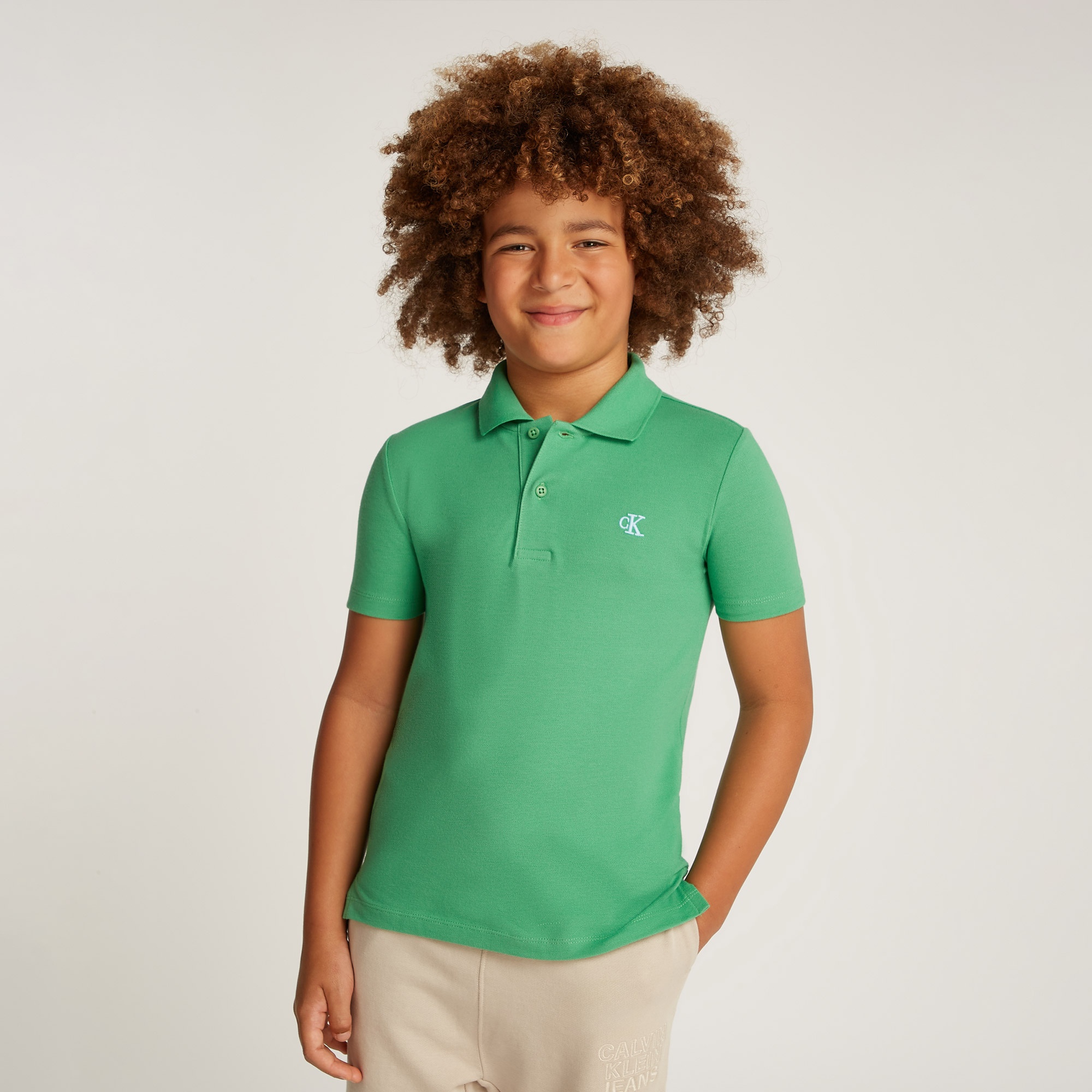 Calvin Klein Regular Çocuk Yeşil Polo