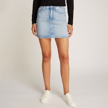  Calvin Klein Regular Mini Kadın Mavi Etek