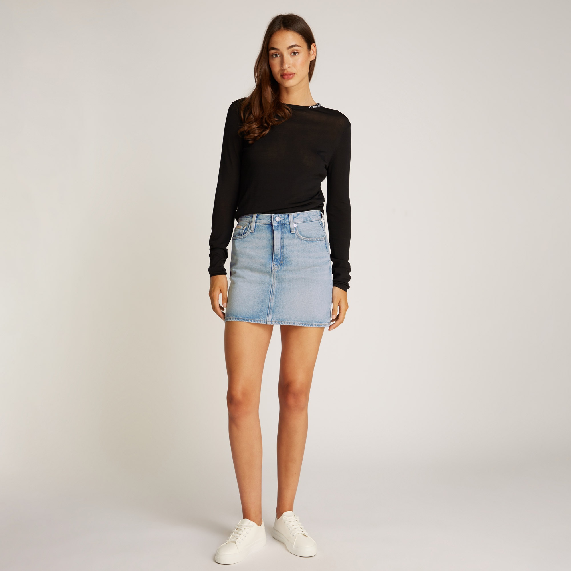 Calvin Klein Regular Mini Kadın Mavi Etek