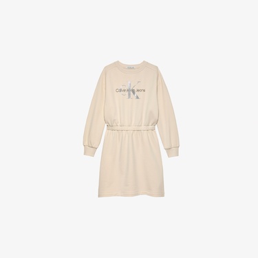  Calvin Klein Glitter Monologo Çocuk Bej Elbise