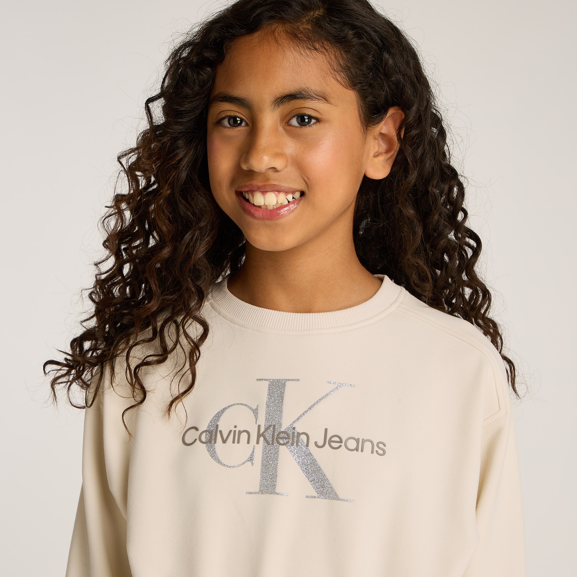 Calvin Klein Glitter Monologo Çocuk Bej Elbise