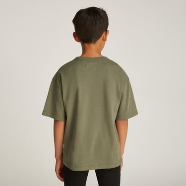  Calvin Klein Outlined Fleece Mono Çocuk Yeşil T-Shirt