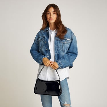  Calvin Klein 25 Patent Kadın Siyah El Çantası