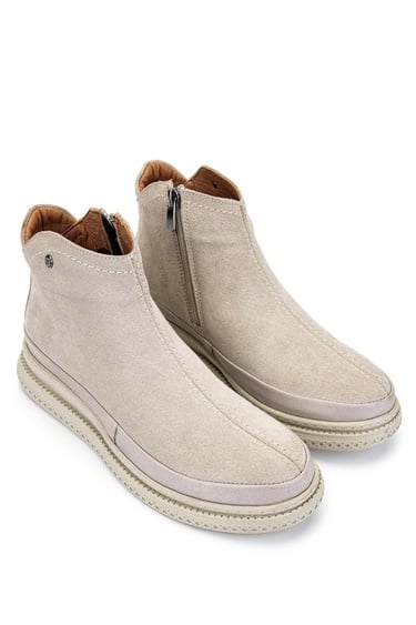  Tamer Tanca Kadın Hakiki Deri Bej Süet Casual Bot