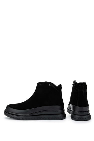  Tamer Tanca Kadın Hakiki Deri Siyah Süet Casual Bot