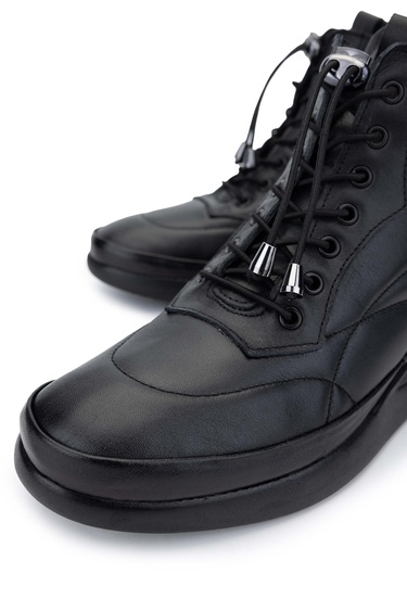  Tamer Tanca Kadın Hakiki Deri Siyah Deri Casual Bot