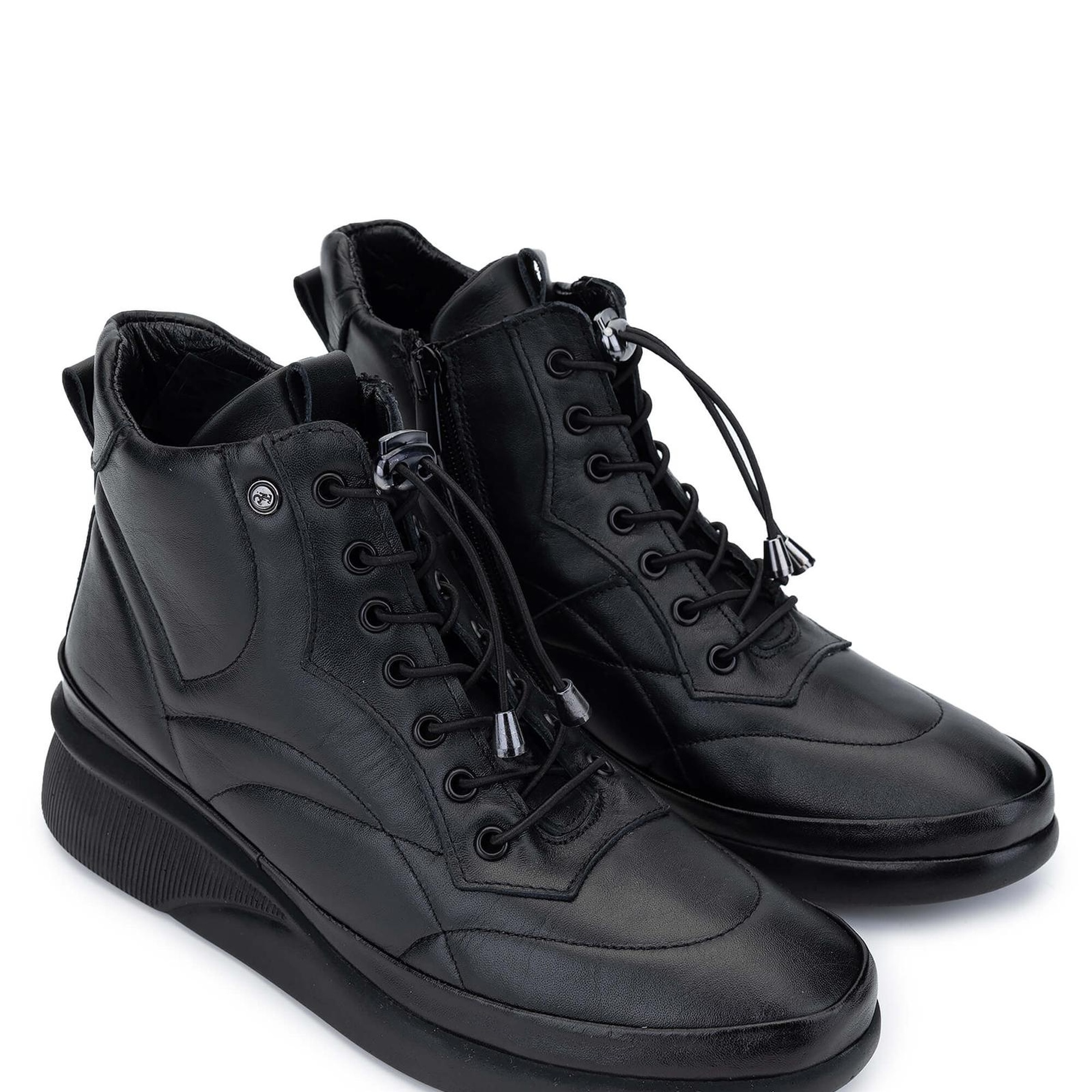 Tamer Tanca Kadın Hakiki Deri Siyah Deri Casual Bot